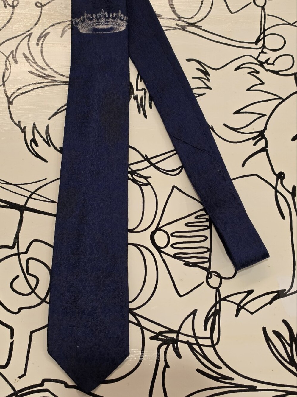 Vintage Charvet Emperor Blue Silk Paisley Skinny Tie Stix Baer & Fuller 2.25"